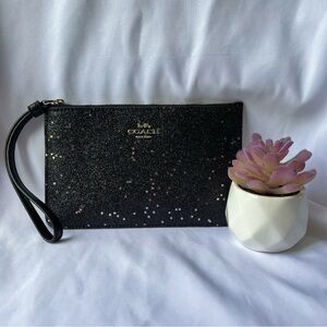 • COACH • Black Star Glitter Wristlet • NWT and Gift Box •